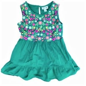 Girls Green Sleeveless Cherokee Dress